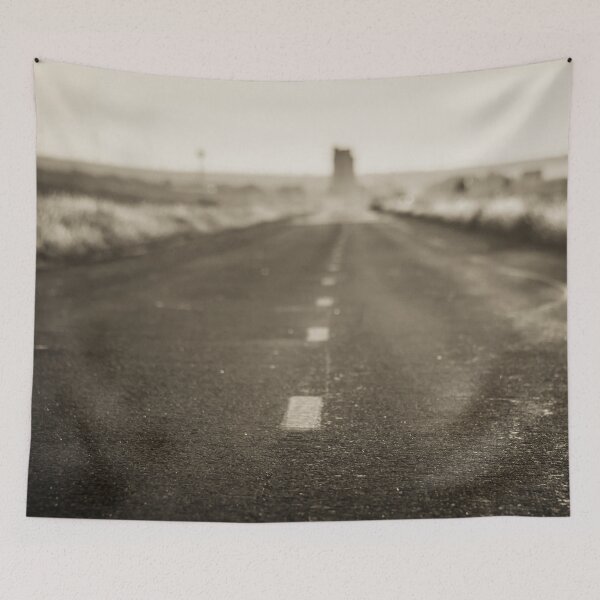 Item preview, Route 66 Road Trip - Black and White Dawn at Midpoint Adrian Texas designed and sold by artcascadia.