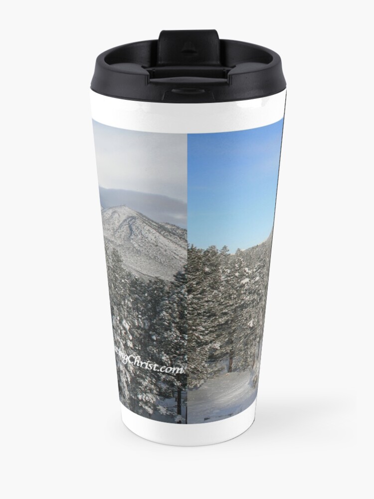 Alternate view of Winter Mug with Snow, Red House - From ccnow.info Travel Mug
