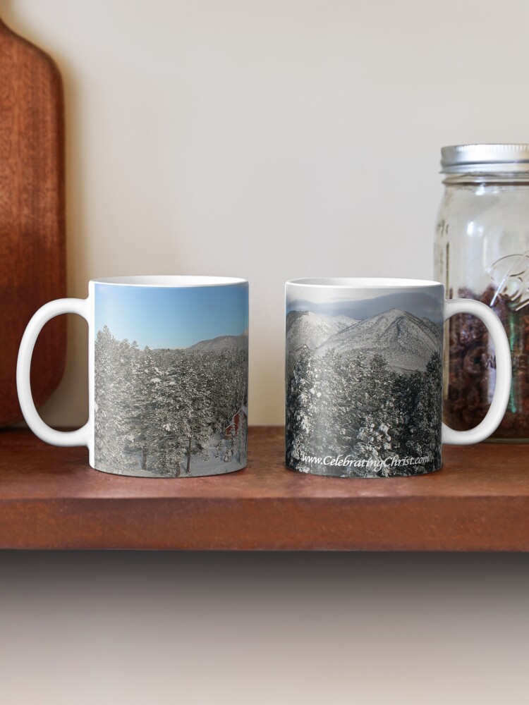 Thumbnail 2 of 6, Coffee Mug, Winter Mug with Snow, Red House - From ccnow.info designed and sold by sdawsoncc.