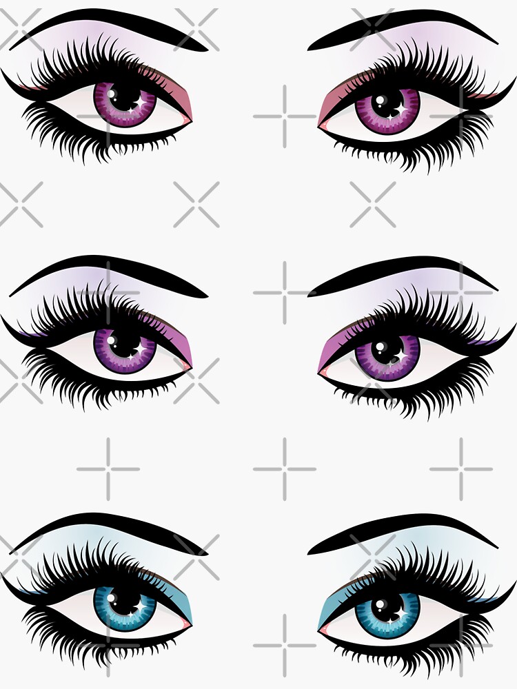Eyeball Stickers Cartoon Eyes Woman Eyes Girl Eye Decals Choose