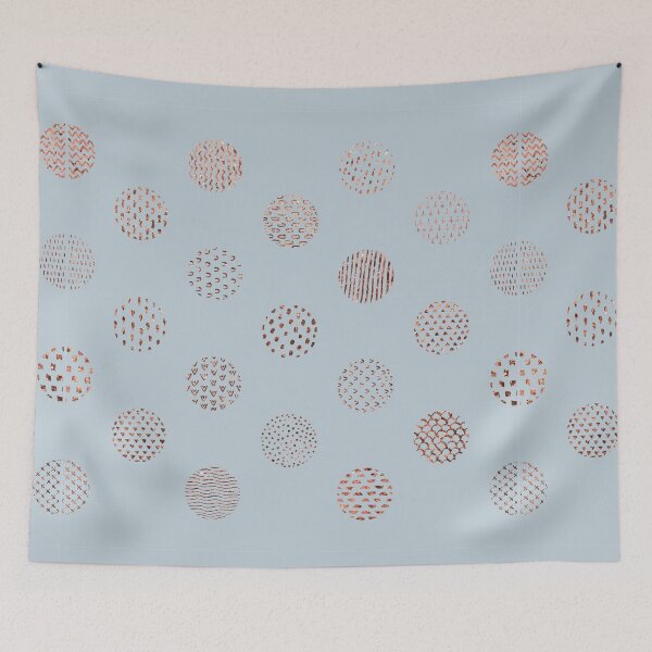 Aperçu de l'œuvre Cercle à pois rose doré bleu ciel créée et vendue par Alpha-design.