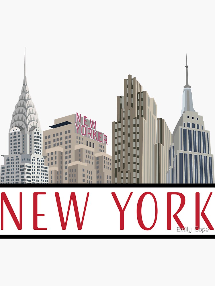 "New York Buildings" Sticker for Sale by EmilyCope Redbubble