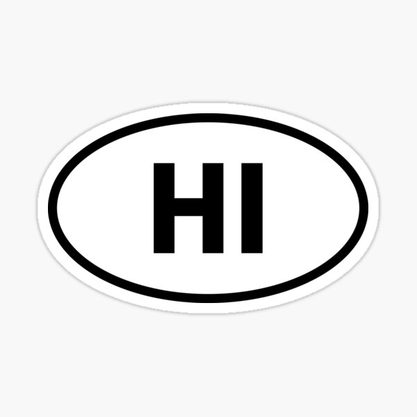 Hawaii - HI - oval sticker Sticker