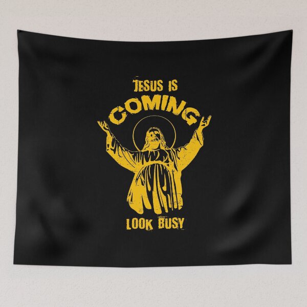 Item preview,  Jesus Is Coming Look Busy Christus Funny Easter Resurrection God Savior Bible Humor Gift Idea (yellow version) designed and sold by SimonGs.