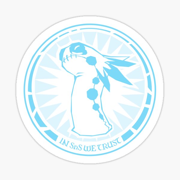 JoCat In SnS We Trust Emblem - Sky Blue Sticker