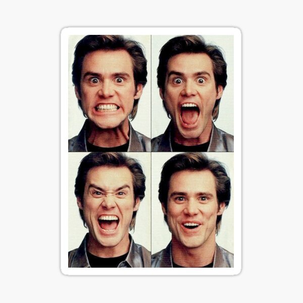 Jim Carrey faces in color Sticker
