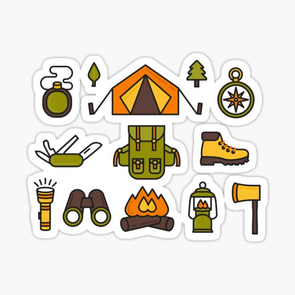 Camping Pattern Sticker
