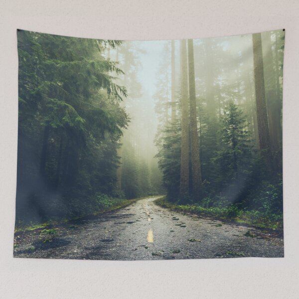 Item preview, Green Forest Fog Road Wanderlust - California Redwoods Road Trip designed and sold by artcascadia.