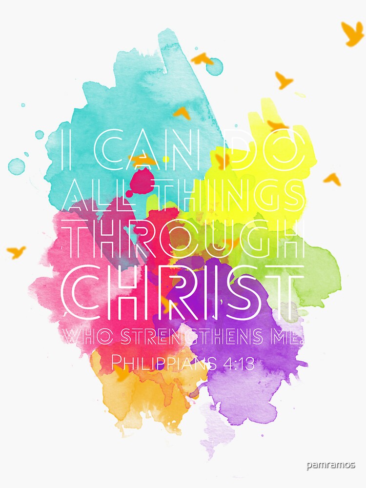 Philippians 4:13 Sticker for Sale by kendylrickard