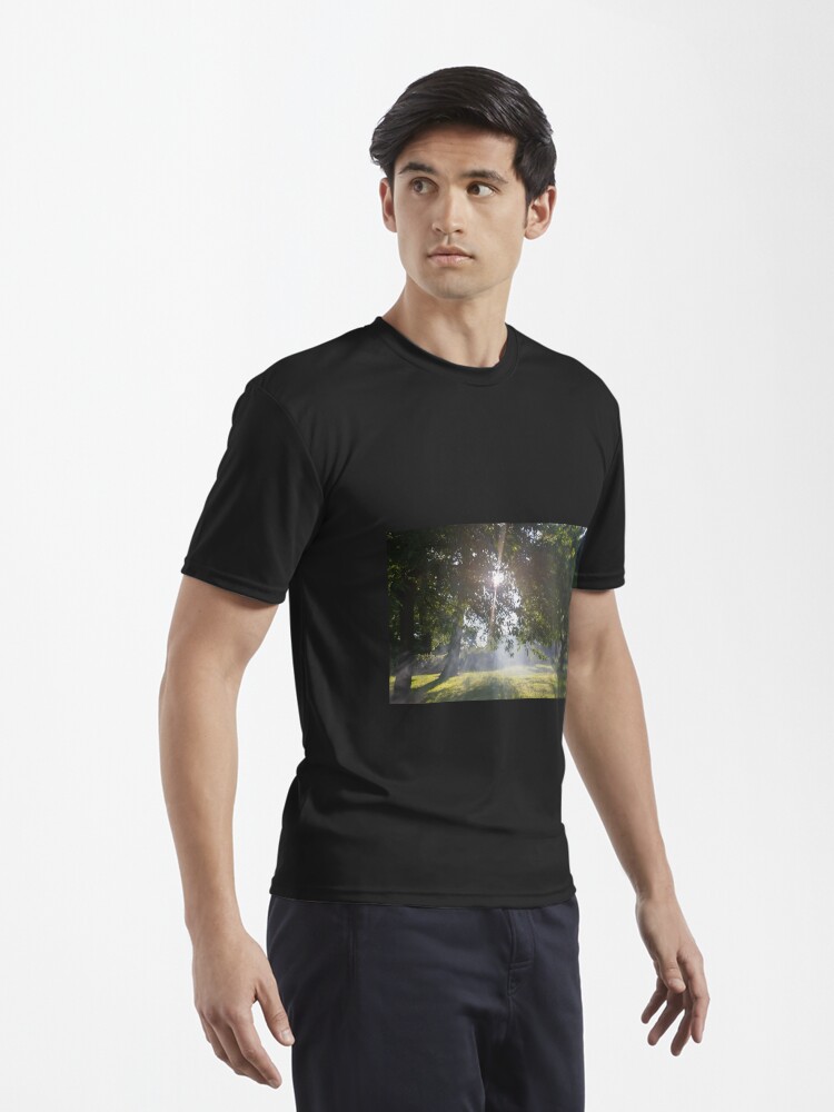 Alternate view of M.I. #11 |☼| Smoky Tree Sun Rays - Landscape Shot (Pearson Park) Active T-Shirt