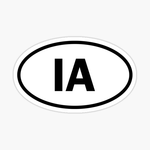Aperçu de l'œuvre Iowa - IA - autocollant ovale et plus créée et vendue par welikestuff.