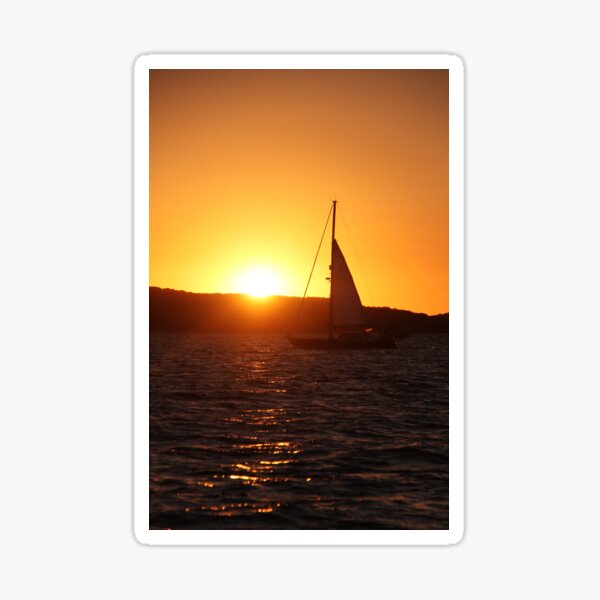 Sunset sail. Sticker