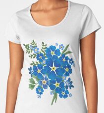 Vergiss mich nicht Bouquet ich Premium Rundhals-Shirt