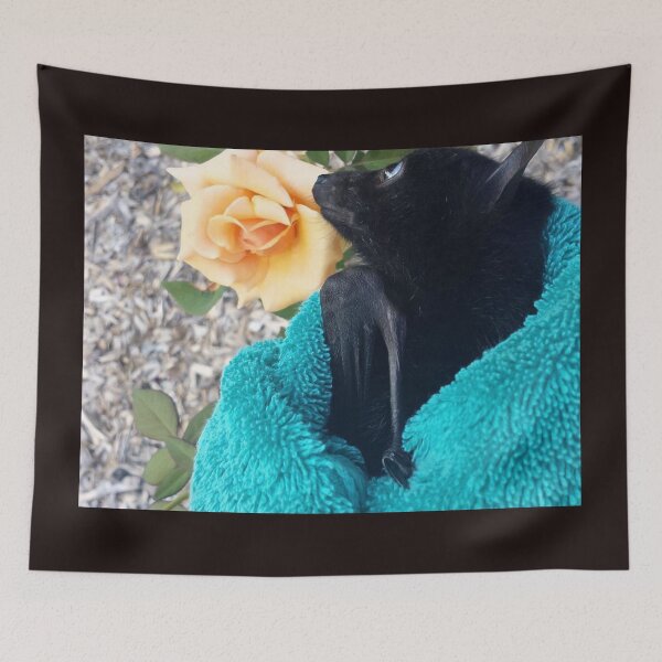 Item preview, Gorgeous Baby Bat Alegria Smelling A Rose. designed and sold by BabyBats.
