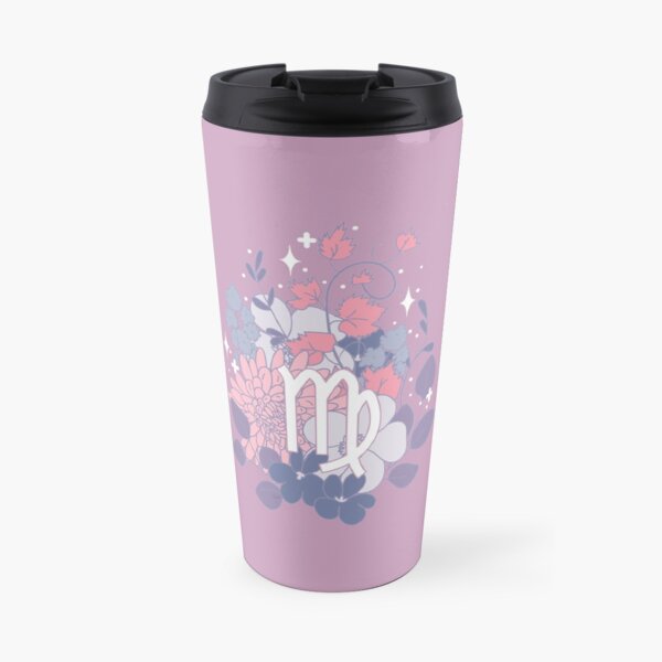 Virgo Flowers - PURPLE Travel Mug