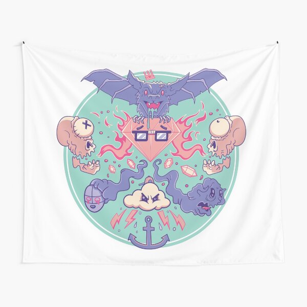 Ghastly Ghouls and Ghosts with Gems Tapestry