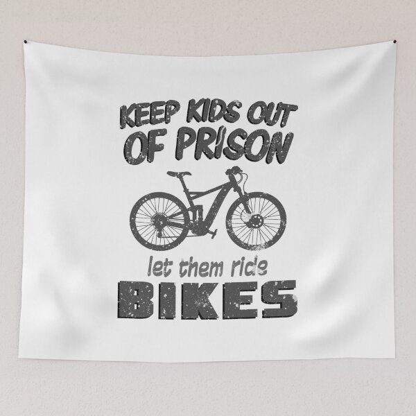 Item preview, Keep Kids Out of Prison Let Them Ride Bikes MTB Black designed and sold by KNUXX Shop.
