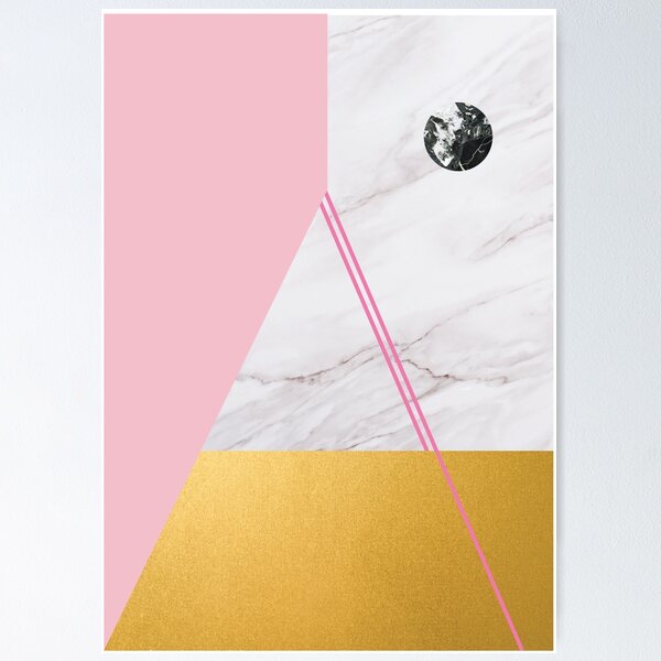 Item preview, Geometric Modern Shapes Pink Marble designed and sold by Alpha-design.