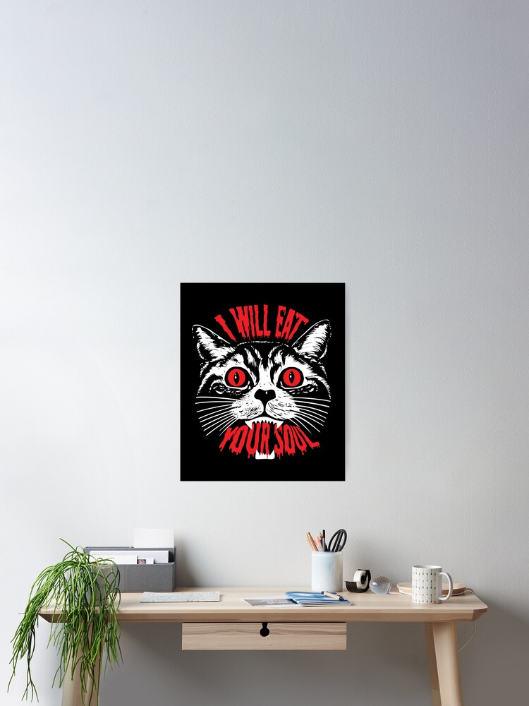 I Will Eat Your Soul Satanic Cat Spooky Halloween T-Shirt I Will Eat Your Soul Satanic Cat Spooky Halloween T-Shirt