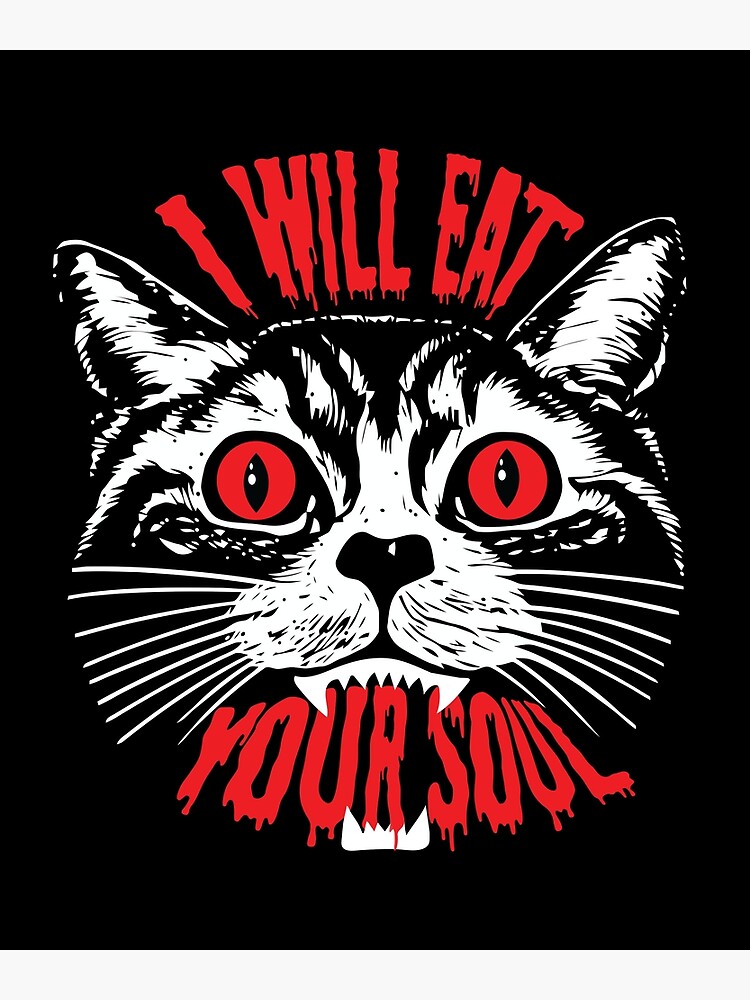 I Will Eat Your Soul Satanic Cat Spooky Halloween T-Shirt I Will Eat Your Soul Satanic Cat Spooky Halloween T-Shirt