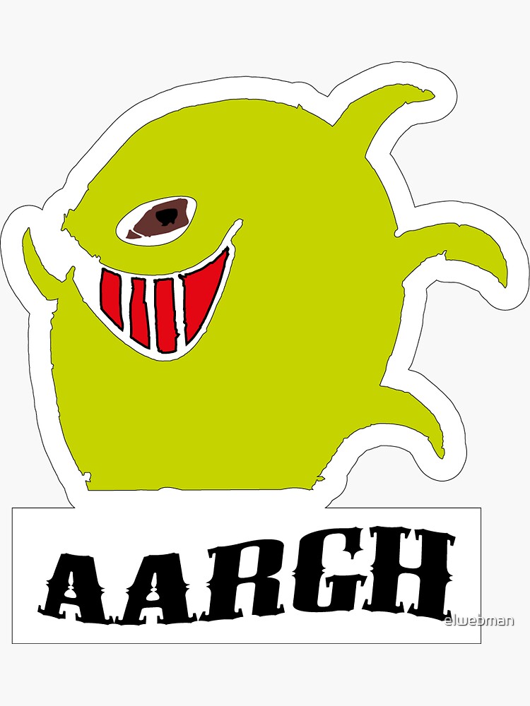 Thumbnail 3 of 3, Sticker, aargh designed and sold by elwebman.