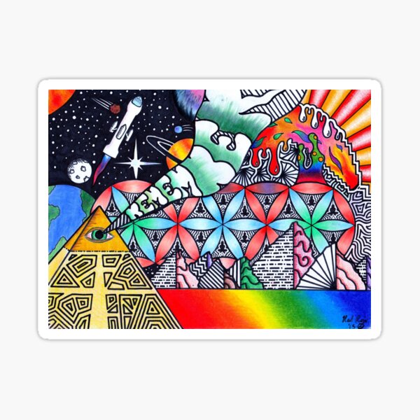 Pyramids of Dimethyltryptamine (DMT) Sticker