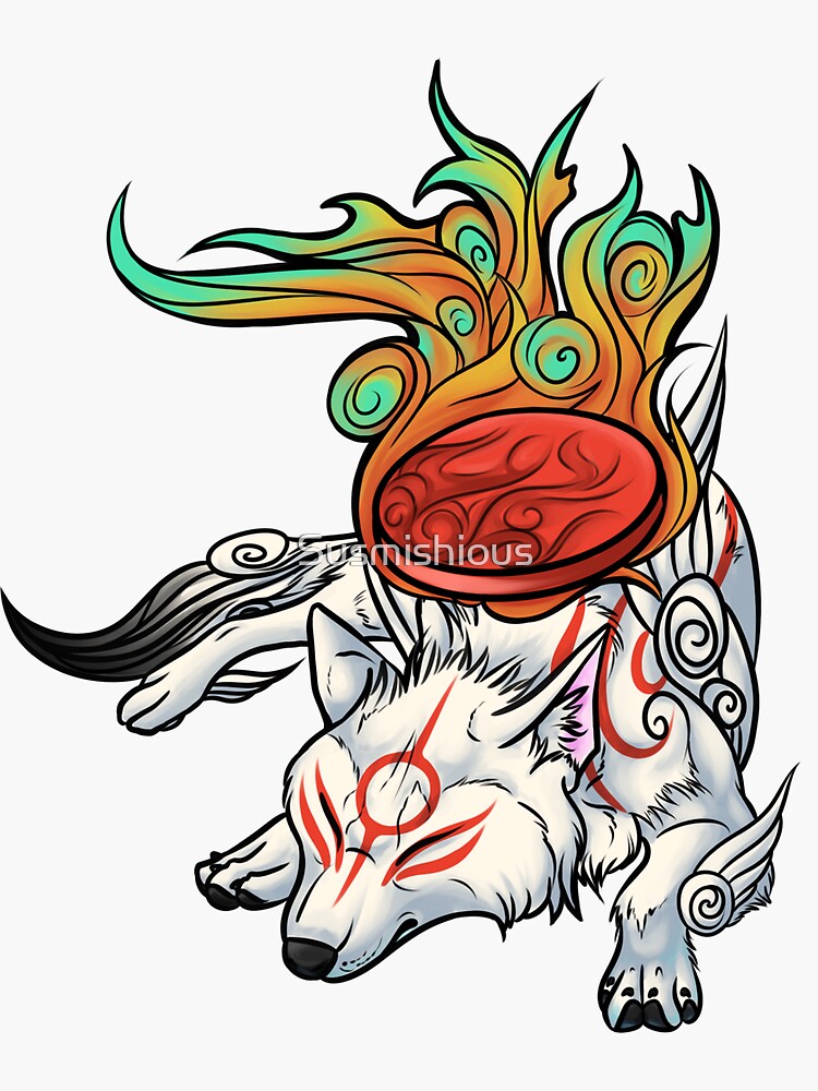 Okami Amaterasu Flower Trail Solar Flare Matte Art Print 