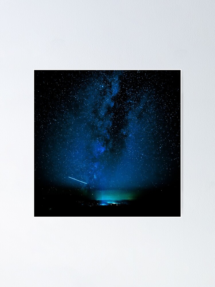 Alternate view of Stars and Space Night Sky - Blue Starry Milky Way in Arizona Poster