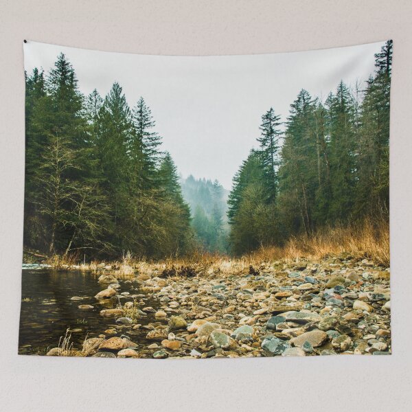 Item preview, Green Forest Mountain Lake Water - Green Trees and Sky designed and sold by artcascadia.