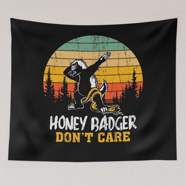 Item preview, Honey Badger Dont Care Vintage Sunset Dabbing Wild Animal eat Snake designed and sold by Dolphin Graphic.