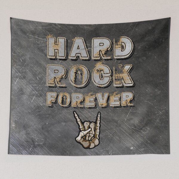 Item preview, HARD ROCK FOREVER! - rock horns gold on  scratched background - digital paint by Iona Art Digital designed and sold by IonaArtDigital.
