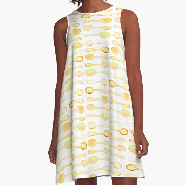 Orange Watercolor Spoons! A-Line Dress