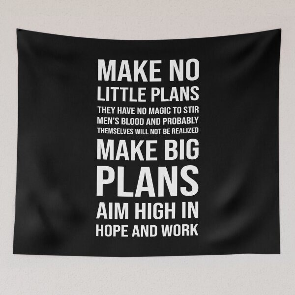 Item preview, Make No Little Plans (White on Black) designed and sold by Anneontherox.