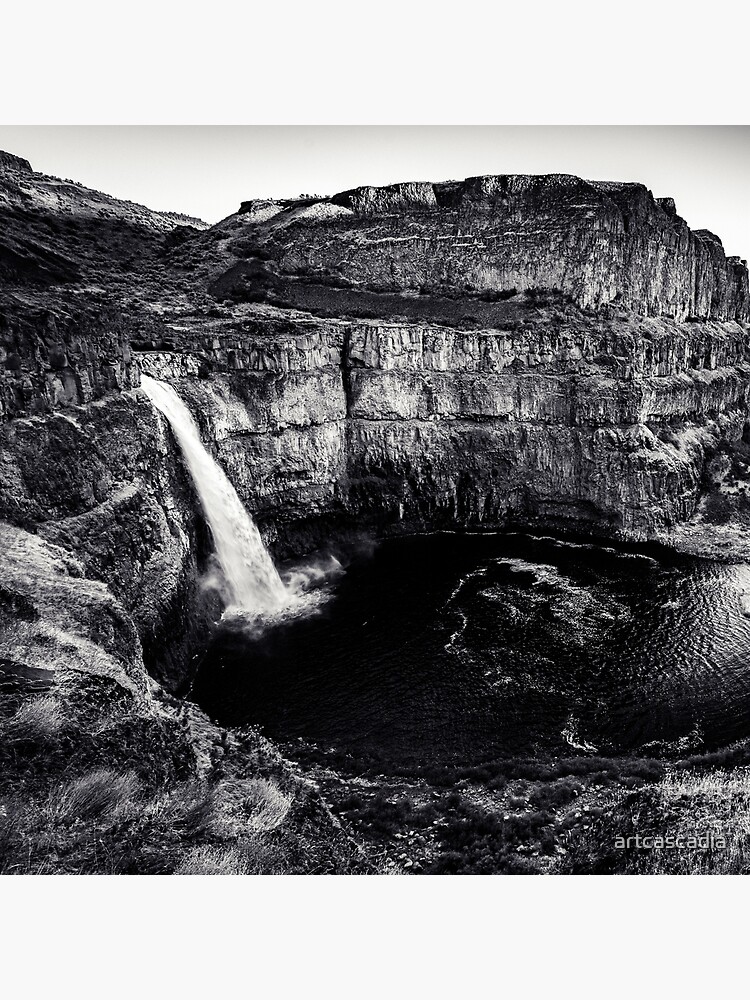 "Waterfall Black and White Palouse Falls State Park Washington Nature Landscapes Wall Tapestry 