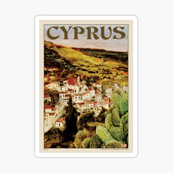 Travel Poster 01 - Lapithos, Cyprus Sticker