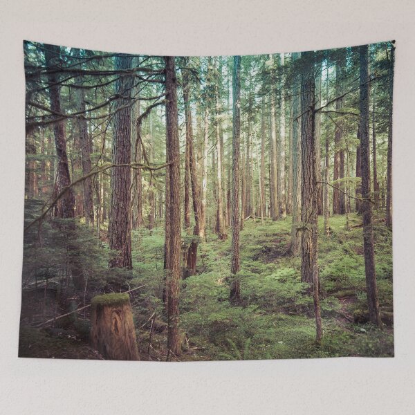Item preview, Forest Tapestry - Green Trees in the Woods Forest Wall Art designed and sold by artcascadia.