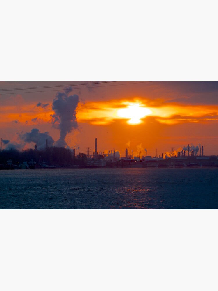 "Sunrise over Phillips 66 Conoco refinery plant in Wood River " Sticker