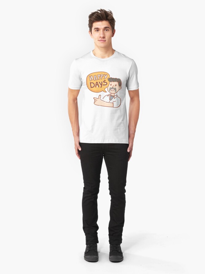 Alternate view of Happy Days by AussiEmoji™ Australia Slim Fit T-Shirt