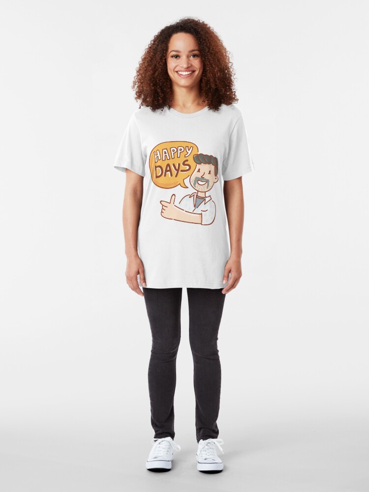 Alternate view of Happy Days by AussiEmoji™ Australia Slim Fit T-Shirt