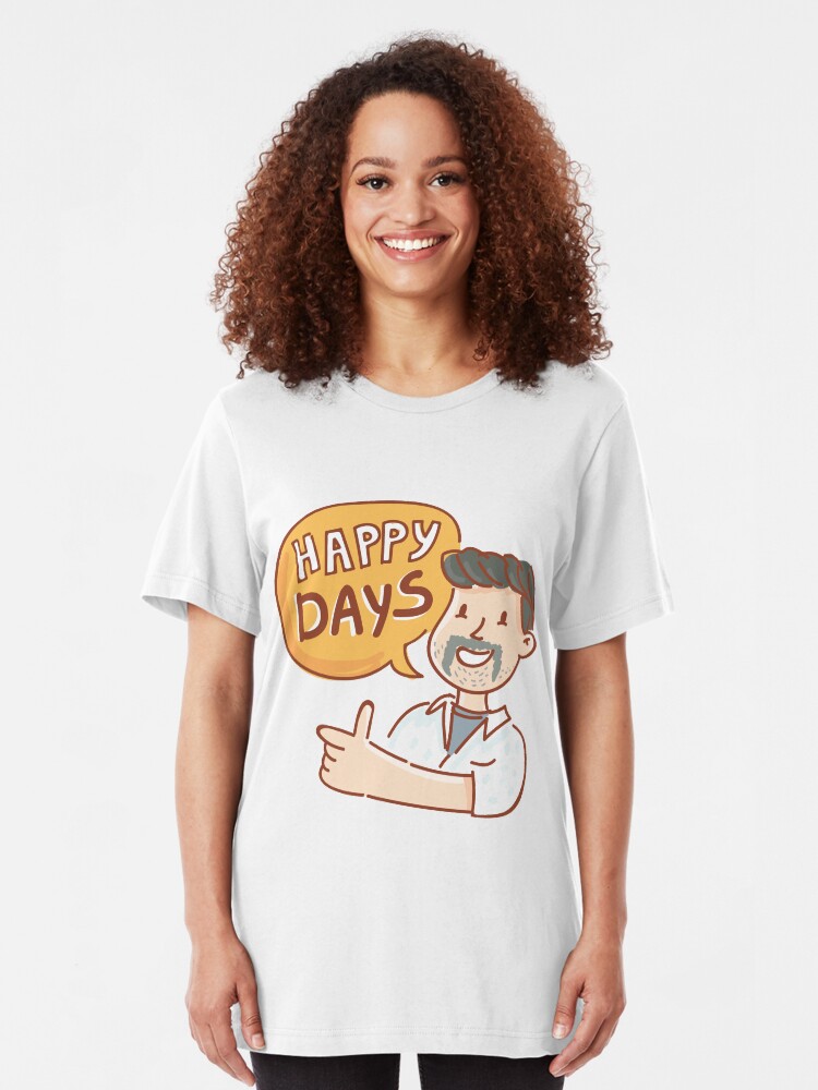 Alternate view of Happy Days by AussiEmoji™ Australia Slim Fit T-Shirt