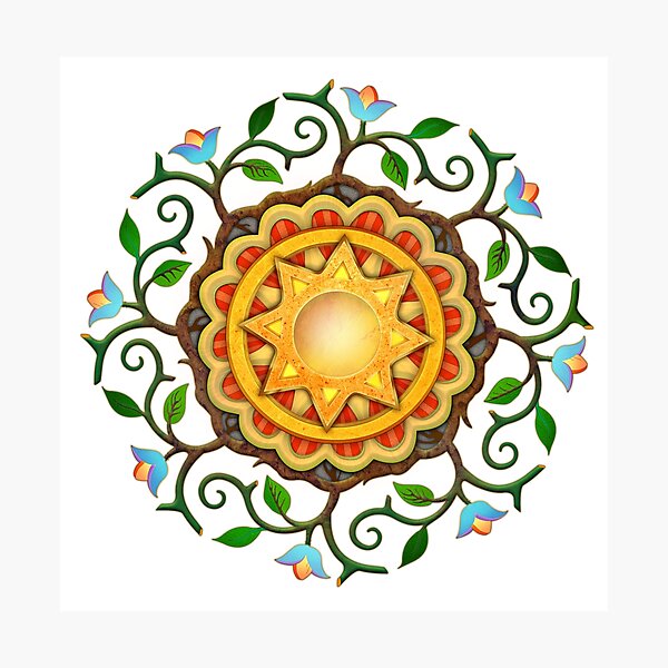 Twisted Sunny Garden - octahedron Photographic Print