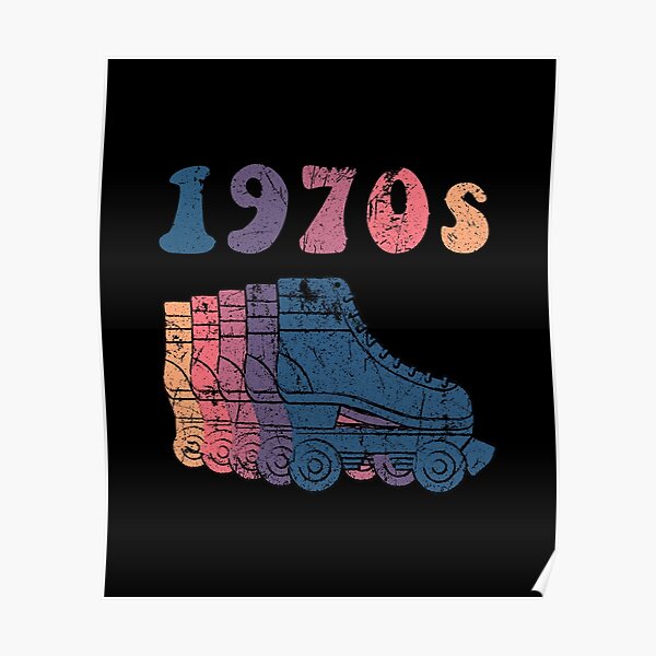 70s Roller Skates Disco Derby Retro Poster For Sale By Phoxydesign Redbubble