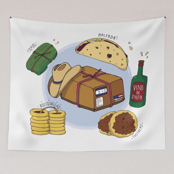 Item preview, Honduras Encarguito Drawing with baleada tustaca tamal designed and sold by Romanii13.