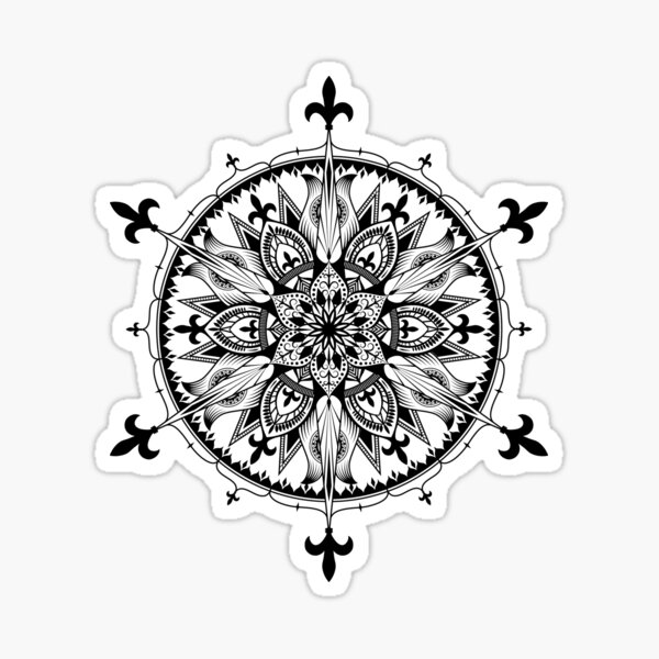 Fleur De Lys Mandala Sticker
