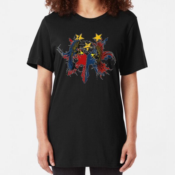 Cock Fight Flag Slim Fit T-Shirt