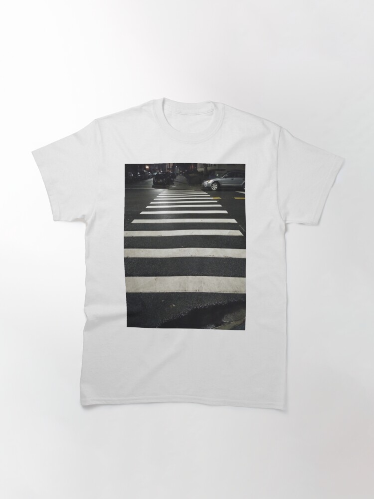 Alternate view of #Zebra #crossing, New York, #Manhattan, #Brooklyn, New York City, architecture, street, building, tree, car, Classic T-Shirt