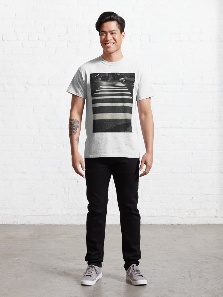 Alternate view of #Zebra #crossing, New York, #Manhattan, #Brooklyn, New York City, architecture, street, building, tree, car, Classic T-Shirt