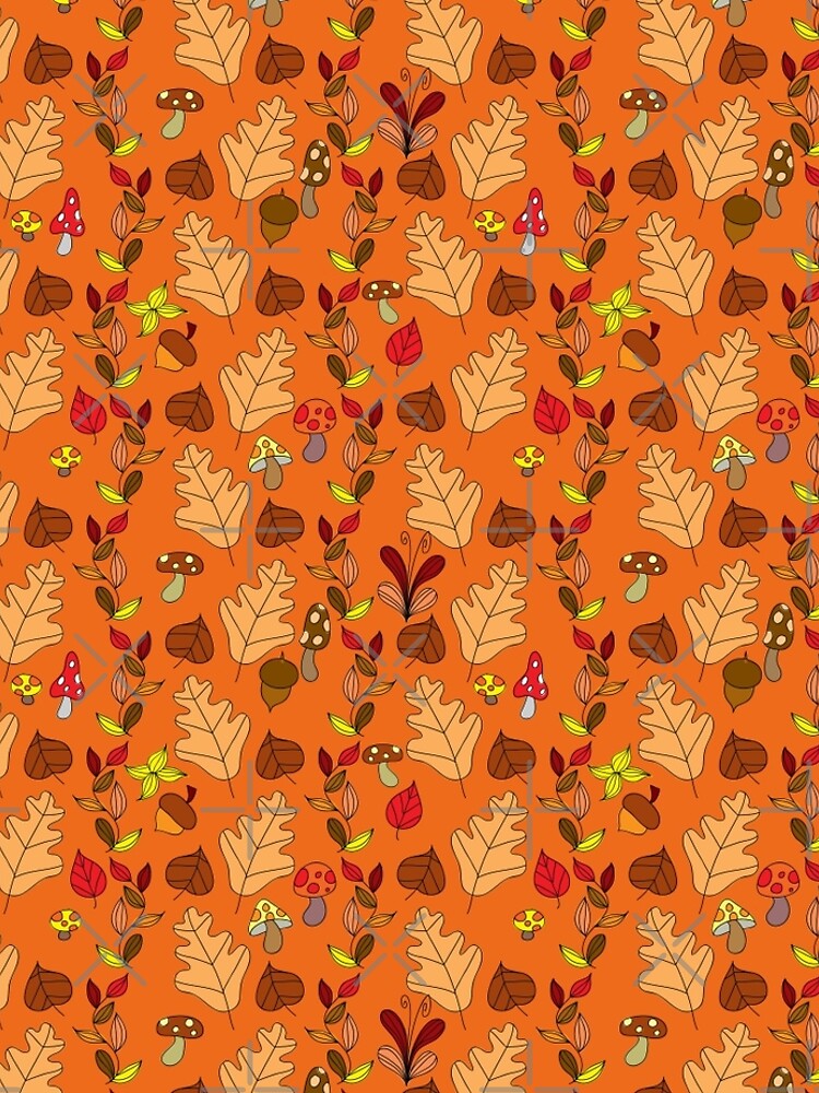 Orange Autumn Leaf Pattern by SaradaBoru