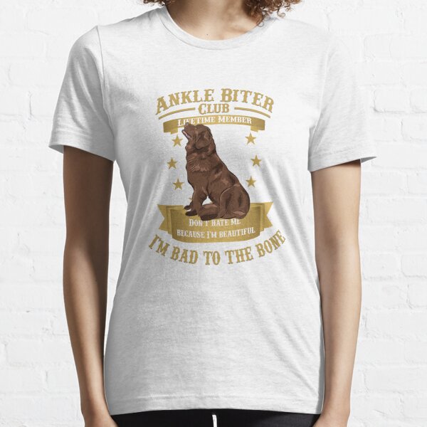  Ankle biter club I'm bad to the Bone tshirt dog lover :  Clothing, Shoes & Jewelry