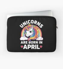 Einhörner sind im April geboren T-Shirt Unicorn Rainbow Birthday Laptoptasche